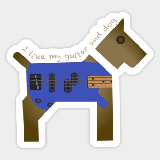 I like my guitar dogs Sticker